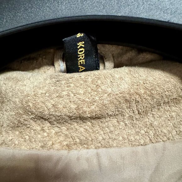 Vintage Western Cropped Suede Leather Jacket Size 12, Beige Tan, Made in Korea - Picture 5 of 9